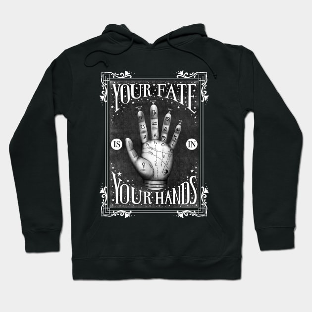 Your Fate Is In Your Hands Palmistry with Vintage Look Hoodie by The Lunar Resplendence